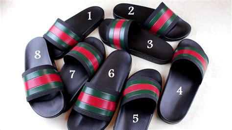 gucci pursuit bar logo sport slide fakes|how to tell gucci shoes were real.